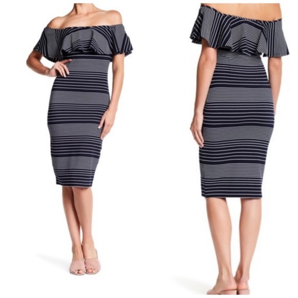 Romeo and Juliet Couture Striped Midi Dress